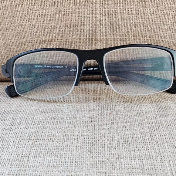 Denali Men Eyeglasses Frame Half Rim NOBO MATT BLACK 55[]19 145 Glasses - Picture 3 of 13